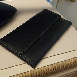 Black Leather Clutch / Wallet
